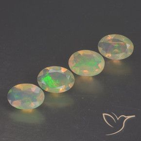 Gemme di Opale Multicolore naturale da 1.64 ct, Ovale, Trasparente