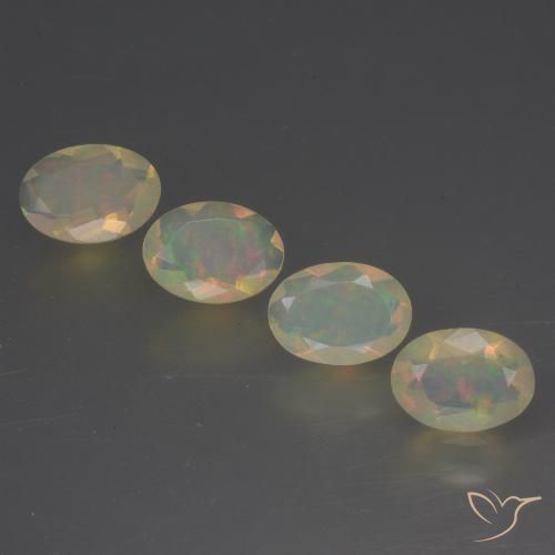 1.48ctw Naturale Multicolore Opale, Ovale, Trasparente