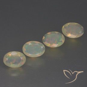 Gemme di Opale Multicolore naturale da 1.48 ct, Ovale, Trasparente