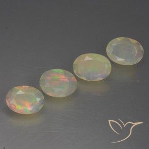 Gemme di Opale Multicolore naturale da 1.32 ct, Ovale, Trasparente