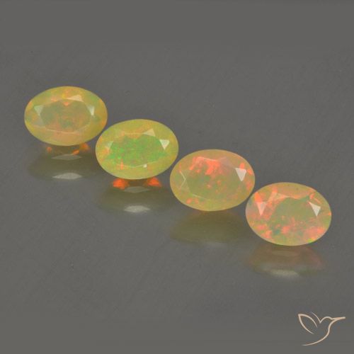1.87ctw Naturale Multicolore Opale, Ovale, Trasparente