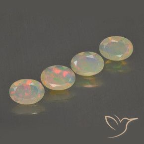 Gemme di Opale Multicolore naturale da 1.38 ct, Ovale, Trasparente