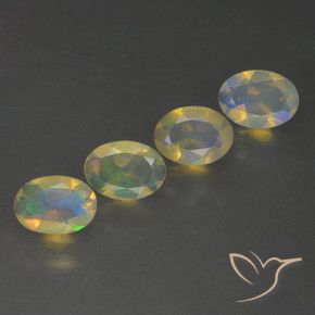 Gemme di Opale Multicolore naturale da 1.47 ct, Ovale, Trasparente