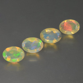 Gemme di Opale Multicolore naturale da 1.60 ct, Taglio ovale, Trasparente
