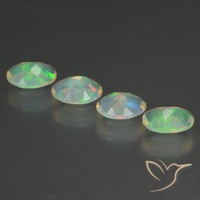 Gemme di Opale Multicolore naturale da 1.54 ct, Ovale, Trasparente