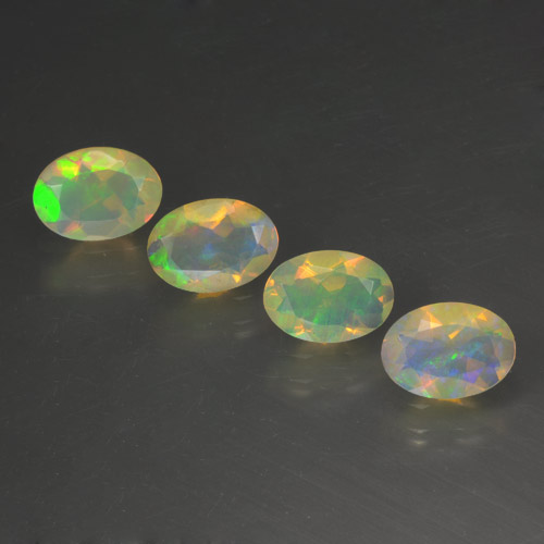 Gemme di Opale Multicolore naturale da 1.63 ct, Taglio ovale, Trasparente