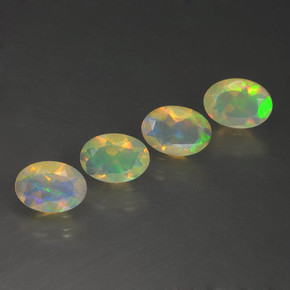 Gemme di Opale Multicolore naturale da 1.63 ct, Taglio ovale, Trasparente