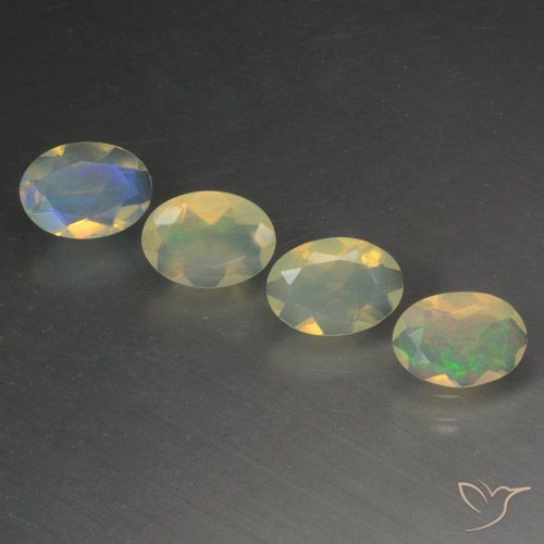 1.43ctw Naturale Multicolore Opale, Ovale, Trasparente, Photo A