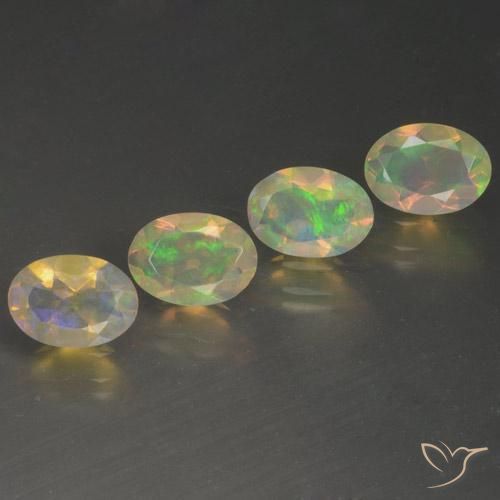 Gemme di Opale Multicolore naturale da 1.55 ct, Ovale, Trasparente