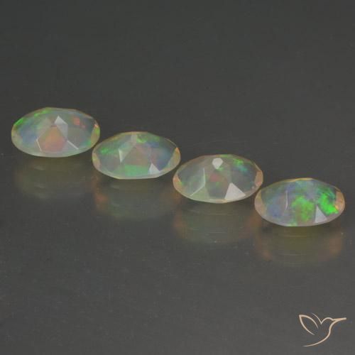 Gemme di Opale Multicolore naturale da 1.55 ct, Ovale, Trasparente