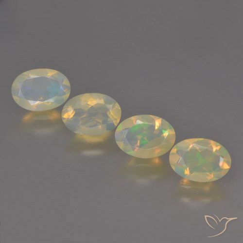 1.72ctw Naturale Multicolore Opale, Ovale, Trasparente