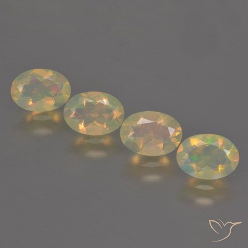 1.81ctw Naturale Multicolore Opale, Ovale, Trasparente