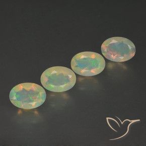 Gemme di Opale Multicolore naturale da 1.69 ct, Ovale, Trasparente