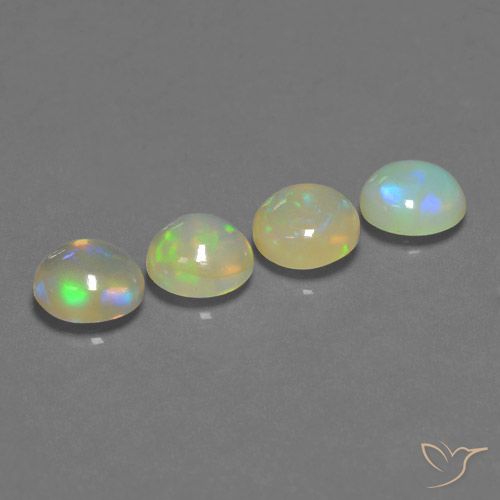 2.76ctw Naturale Multicolore Opale, Rotondo, Trasparente