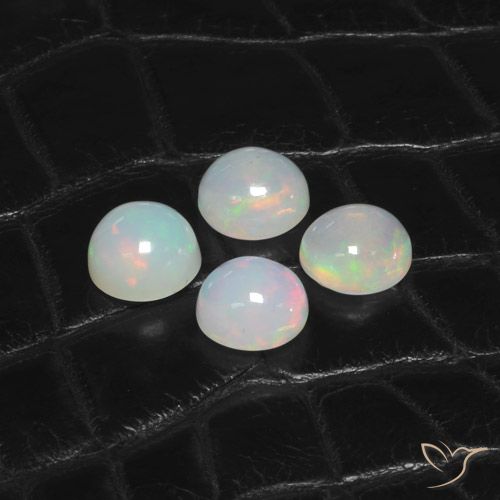 5.56ctw Naturale Multicolore Opale, Rotondo, Trasparente