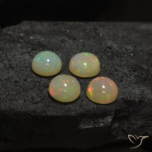 Gemme di Opale Multicolore naturale da 5.72 ct, Rotondo, Traslucido