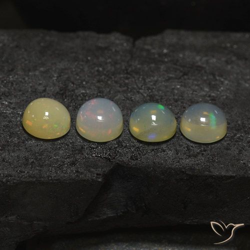 5.75ctw Naturale Multicolore Opale, Rotondo, Traslucido
