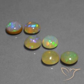 Gemme di Opale Multicolore naturale da 7.74 ct, Rotondo, Traslucido