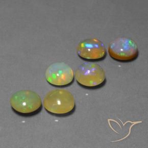 Gemme di Opale Multicolore naturale da 7.74 ct, Rotondo, Traslucido