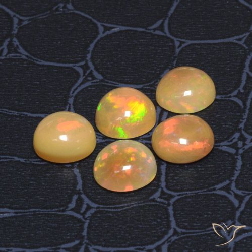6.46ctw Naturale Multicolore Opale, Rotondo, Traslucido