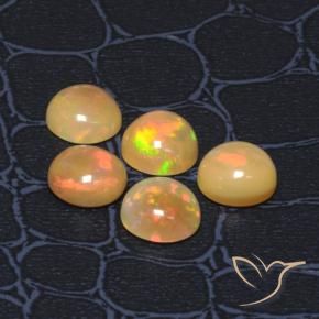 Gemme di Opale Multicolore naturale da 6.46 ct, Rotondo, Traslucido