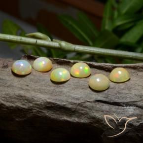 Gemme di Opale Multicolore naturale da 8.15 ct, Rotondo, Traslucido