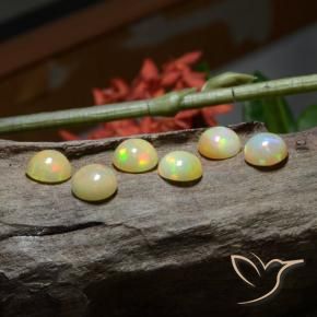 Gemme di Opale Multicolore naturale da 8.15 ct, Rotondo, Traslucido