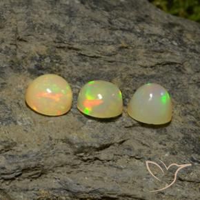 Gemme di Opale Multicolore naturale da 5.12 ct, Rotondo, Traslucido
