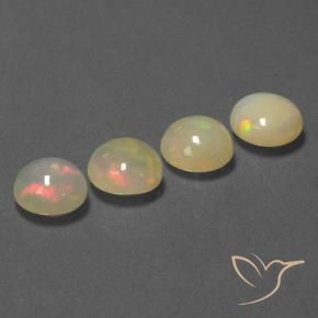 Gemme di Opale Multicolore naturale da 4.71 ct, Rotondo, Traslucido