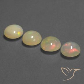 Gemme di Opale Multicolore naturale da 4.71 ct, Rotondo, Traslucido