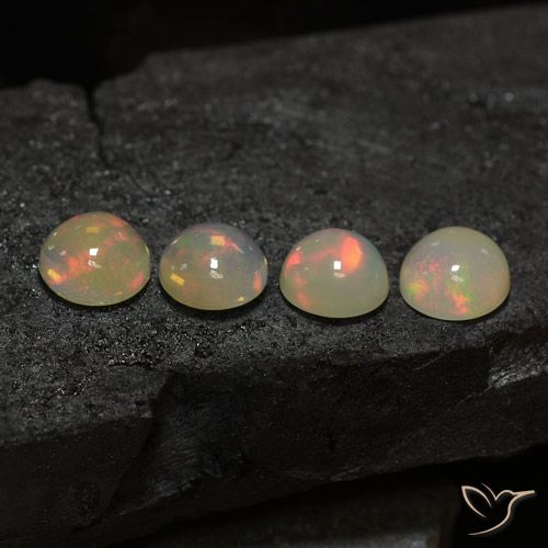 5.36ctw Naturale Multicolore Opale, Rotondo, Trasparente