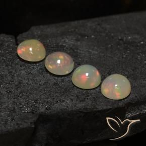 Gemme di Opale Multicolore naturale da 5.36 ct, Rotondo, Trasparente
