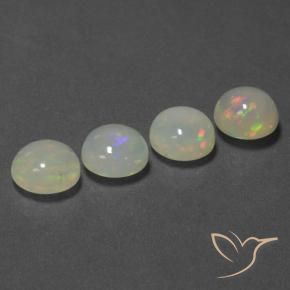 Gemme di Opale Multicolore naturale da 5.09 ct, Rotondo, Trasparente