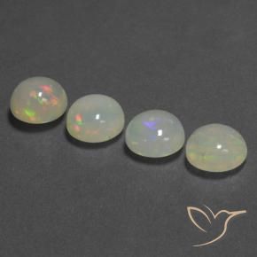 Gemme di Opale Multicolore naturale da 5.09 ct, Rotondo, Trasparente