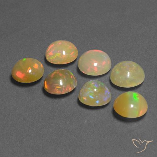 5.32ctw Naturale Multicolore Opale, Rotondo, Traslucido