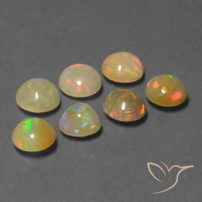Gemme di Opale Multicolore naturale da 5.32 ct, Rotondo, Traslucido