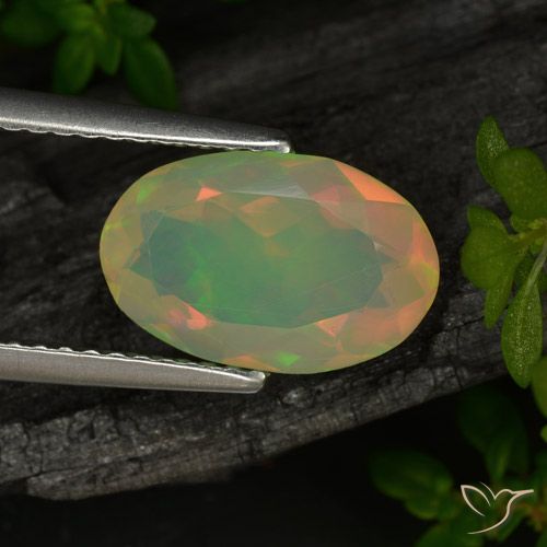 1.72ct Naturale Multicolore Opale, Ovale, Traslucido