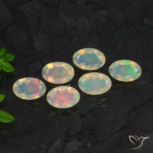 1.60ctw Naturale Multicolore Opale, Ovale, Trasparente