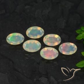 Gemme di Opale Multicolore naturale da 1.60 ct, Ovale, Trasparente