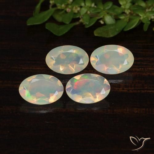 1.13ctw Naturale Multicolore Opale, Ovale, Trasparente
