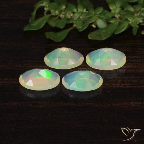Gemme di Opale Multicolore naturale da 1.13 ct, Ovale, Trasparente