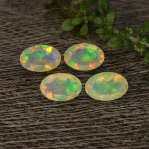 Gemme di Opale Multicolore naturale da 1.03 ct, Taglio ovale, Trasparente