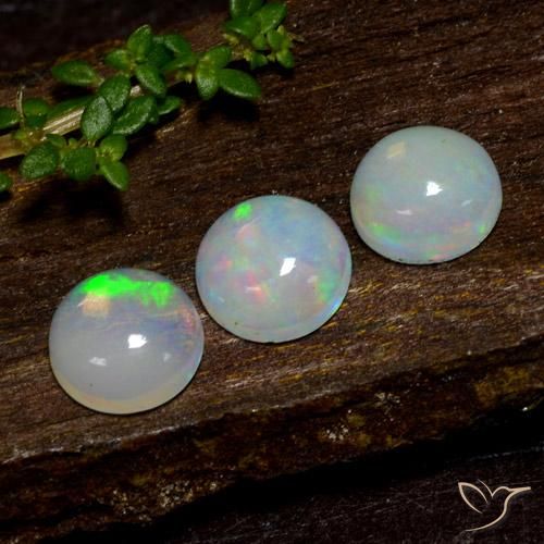 Gemme di Opale Multicolore naturale da 1.46 ct, Rotondo, Trasparente