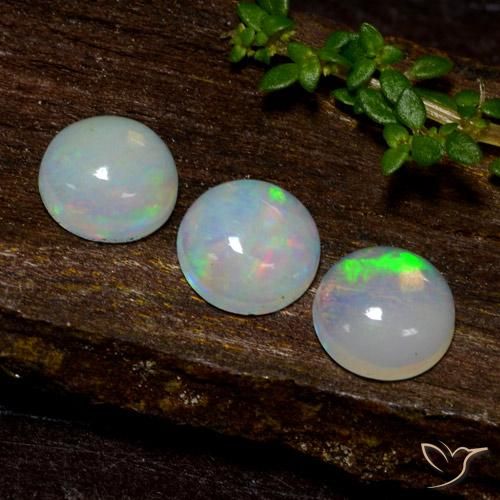 Gemme di Opale Multicolore naturale da 1.46 ct, Rotondo, Trasparente