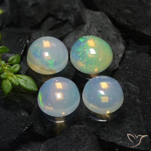 Gemme di Opale Multicolore naturale da 3.43 ct, Rotondo, Trasparente