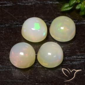 Gemme di Opale Multicolore naturale da 3.15 ct, Rotondo, Traslucido