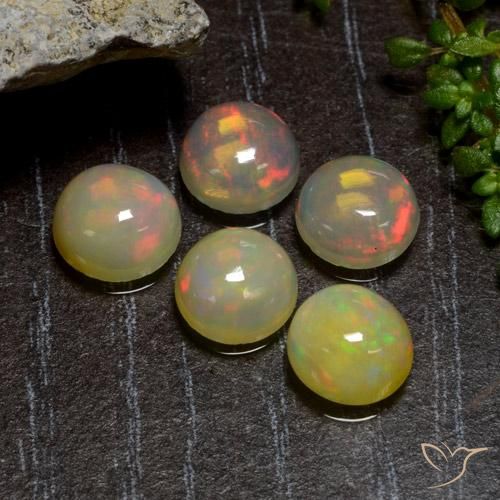 Gemme di Opale Multicolore naturale da 3.01 ct, Rotondo, Traslucido