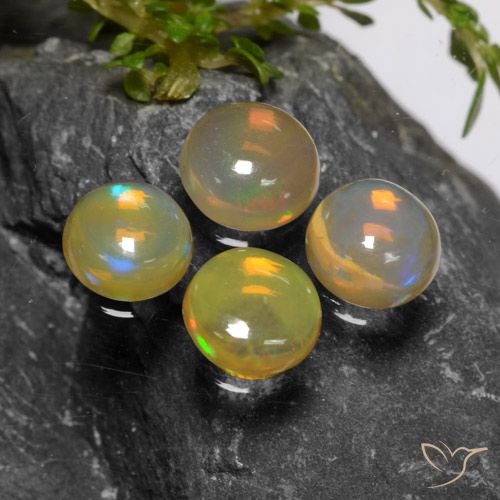 1.77ctw Naturale Multicolore Opale, Rotondo, Trasparente