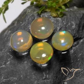 Gemme di Opale Multicolore naturale da 1.77 ct, Rotondo, Trasparente