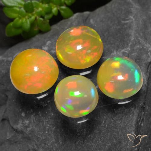 Gemme di Opale Multicolore naturale da 3.04 ct, Rotondo, Trasparente